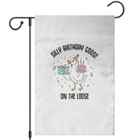 Funny Silly Goose On The Loose Garden Flag Birthday Party Gift