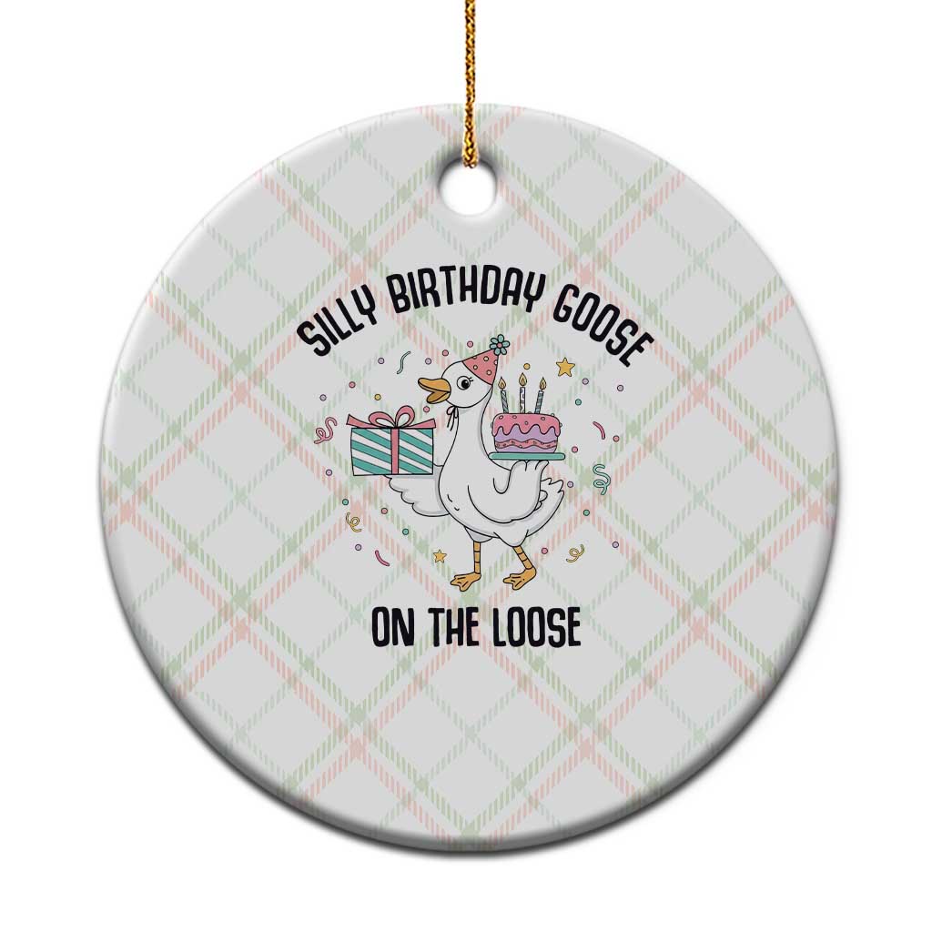 Funny Silly Goose On The Loose Ceramic Ornament Birthday Party Gift