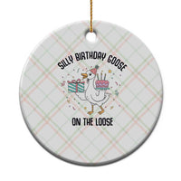 Funny Silly Goose On The Loose Ceramic Ornament Birthday Party Gift