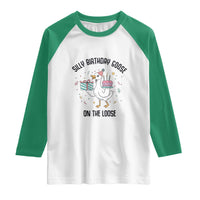 Funny Silly Goose On The Loose Raglan Shirt Birthday Party Gift