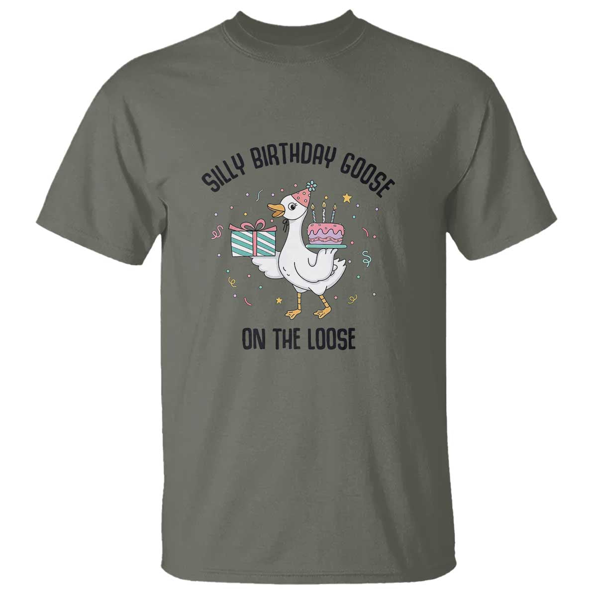 Funny Silly Goose On The Loose T Shirt Birthday Party Gift