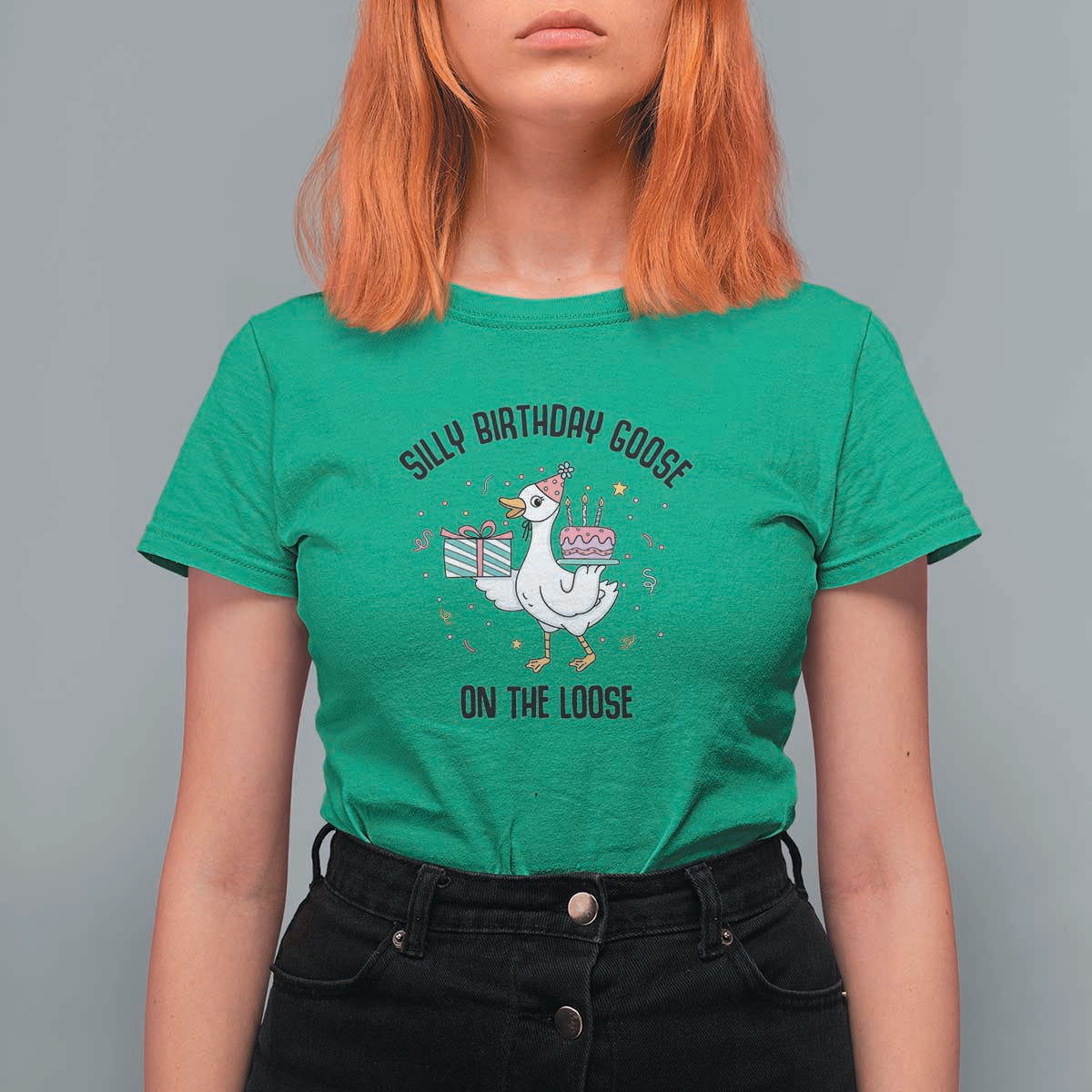 Funny Silly Goose On The Loose T Shirt For Women Birthday Party Gift