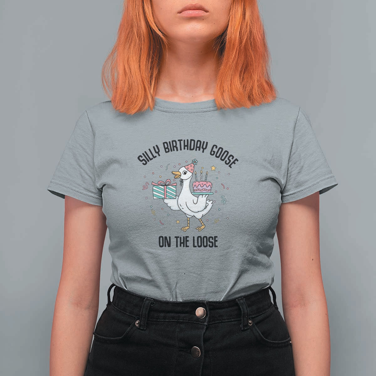Funny Silly Goose On The Loose T Shirt For Women Birthday Party Gift