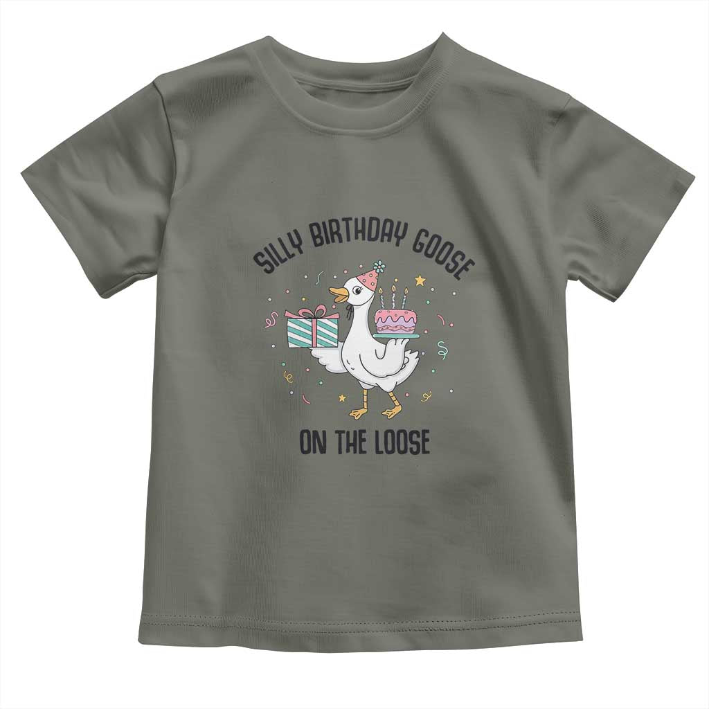 Funny Silly Goose On The Loose Toddler T Shirt Birthday Party Gift
