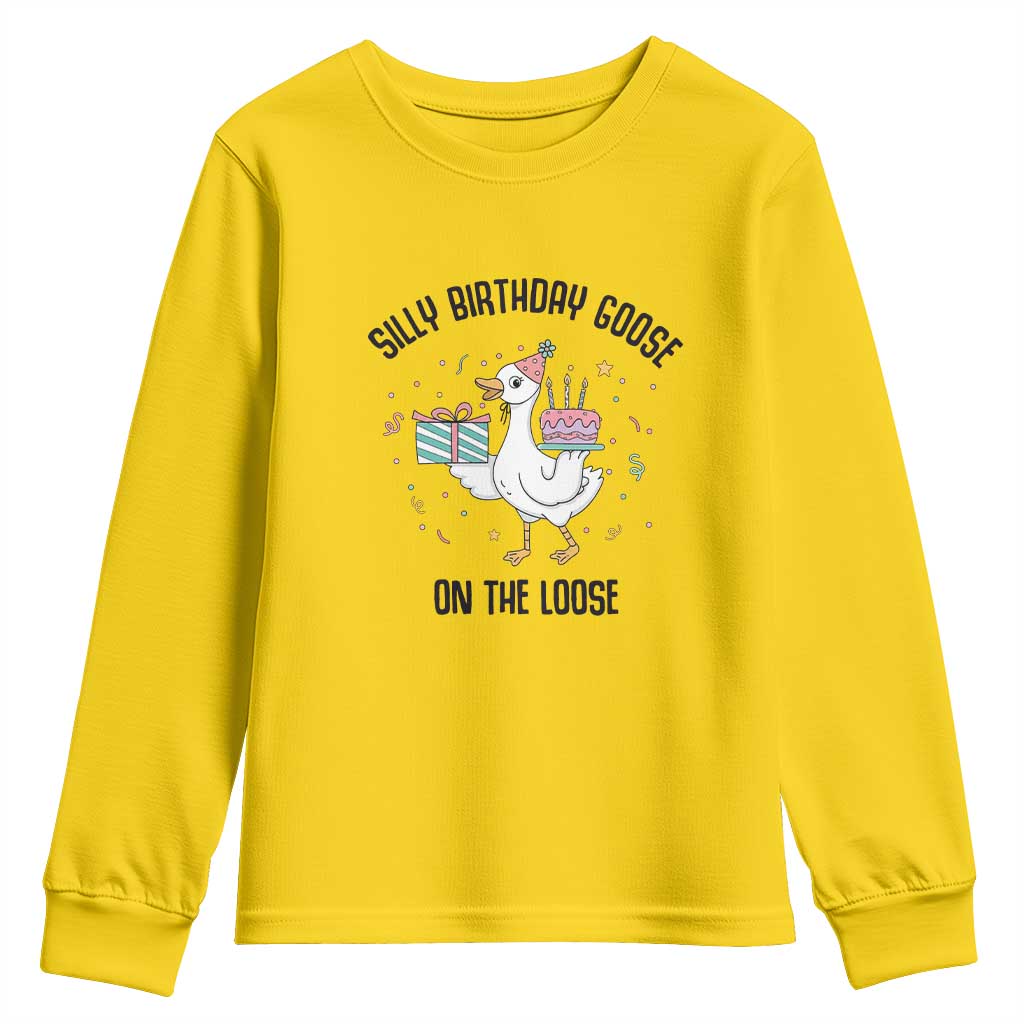 Funny Silly Goose On The Loose Youth Sweatshirt Birthday Party Gift
