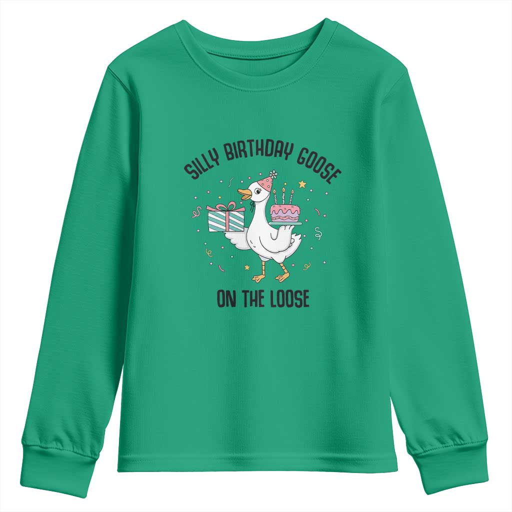 Funny Silly Goose On The Loose Youth Sweatshirt Birthday Party Gift