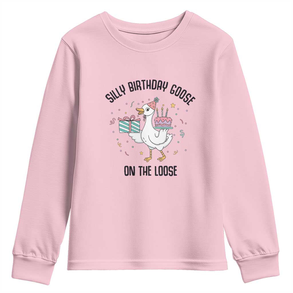 Funny Silly Goose On The Loose Youth Sweatshirt Birthday Party Gift