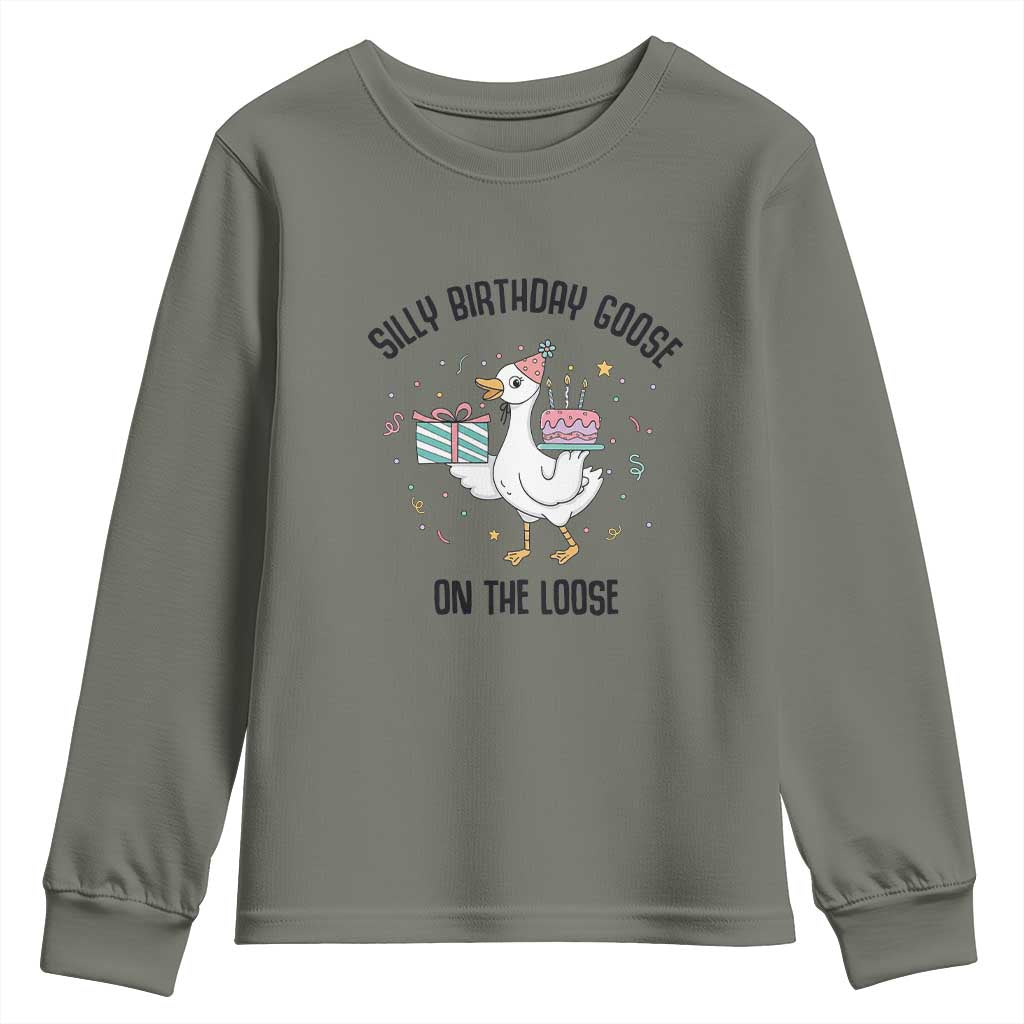 Funny Silly Goose On The Loose Youth Sweatshirt Birthday Party Gift