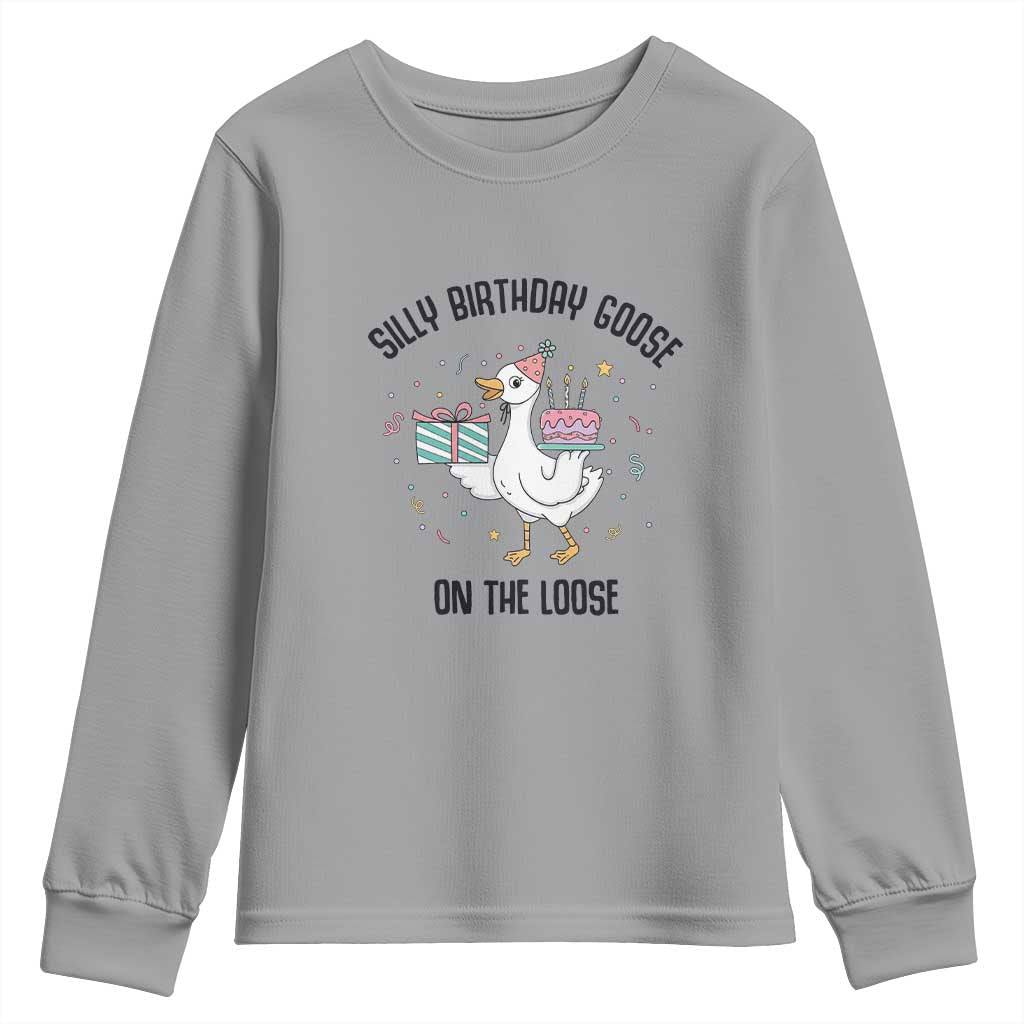 Funny Silly Goose On The Loose Youth Sweatshirt Birthday Party Gift