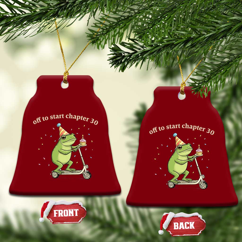 Off To Start Chapter 30 Ceramic Ornament Funny Frog Scooter 30th Birthday Gift