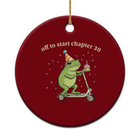 Off To Start Chapter 30 Ceramic Ornament Funny Frog Scooter 30th Birthday Gift