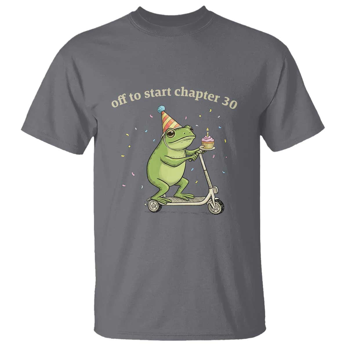 Off To Start Chapter 30 T Shirt Funny Frog Scooter 30th Birthday Gift