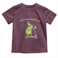 Off To Start Chapter 30 Toddler T Shirt Funny Frog Scooter 30th Birthday Gift