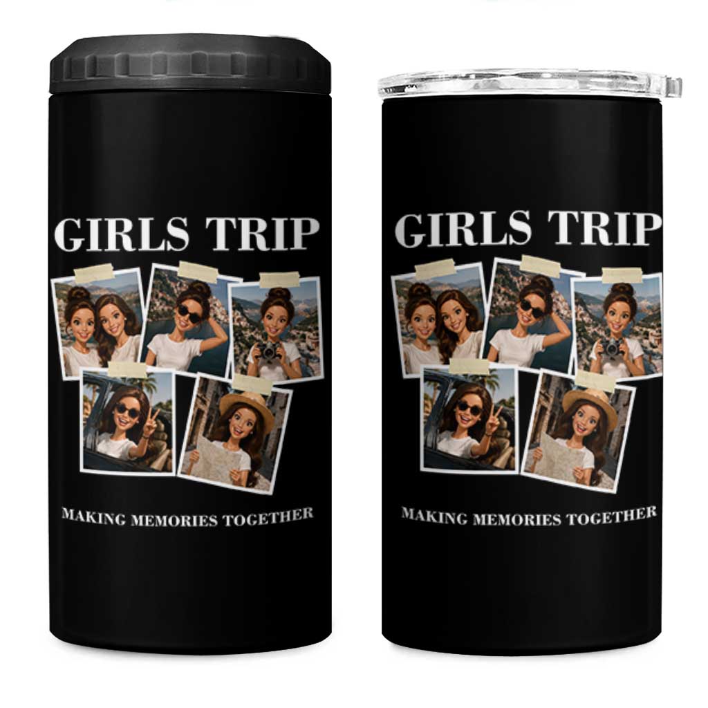 Funny Doll Face Meme Girls Trip 4 in 1 Can Cooler Tumbler Travel Squad Bestie Gift