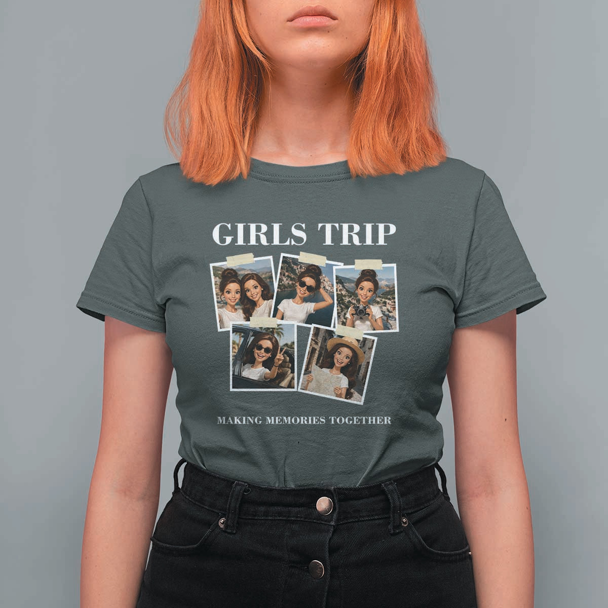Funny Doll Face Meme Girls Trip T Shirt For Women Travel Squad Bestie Gift