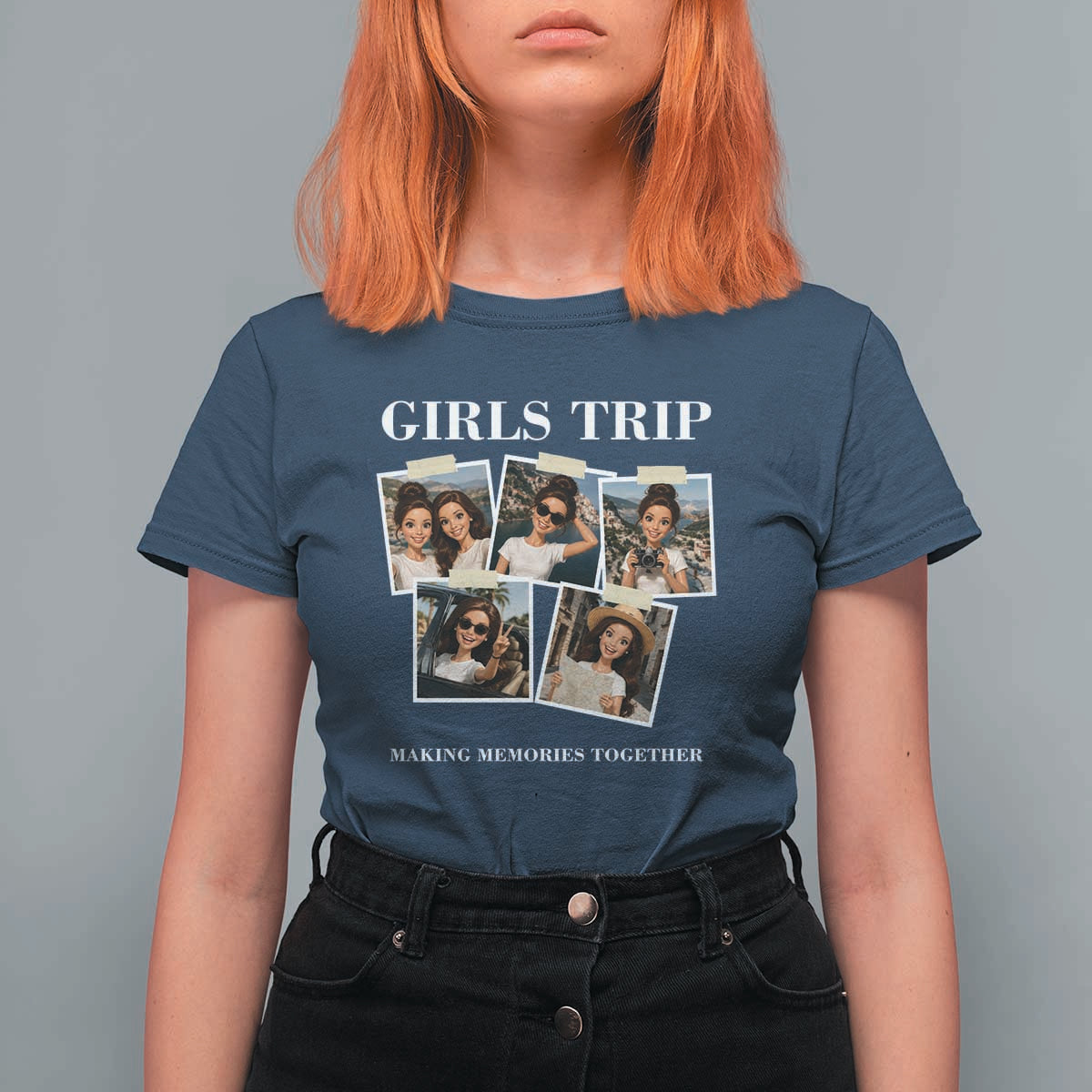 Funny Doll Face Meme Girls Trip T Shirt For Women Travel Squad Bestie Gift