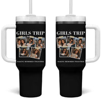 Funny Doll Face Meme Girls Trip Tumbler With Handle Travel Squad Bestie Gift