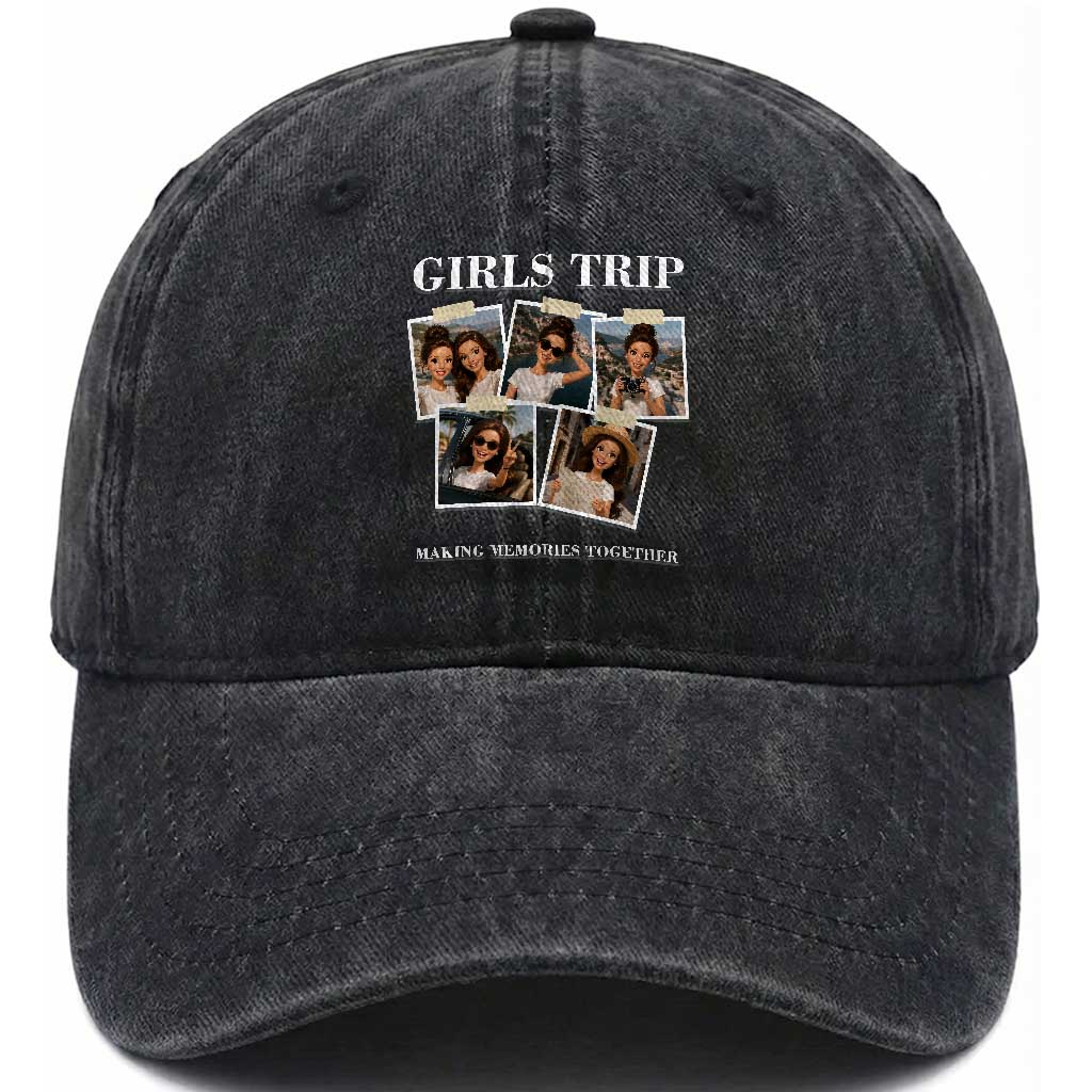 Funny Doll Face Meme Girls Trip Washed Cotton Baseball Cap Travel Squad Bestie Gift