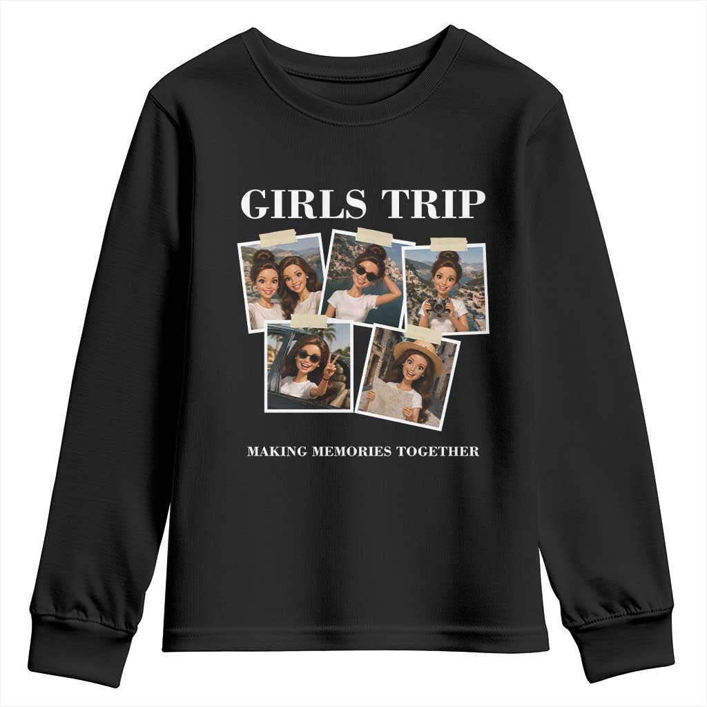 Funny Doll Face Meme Girls Trip Youth Sweatshirt Travel Squad Bestie Gift