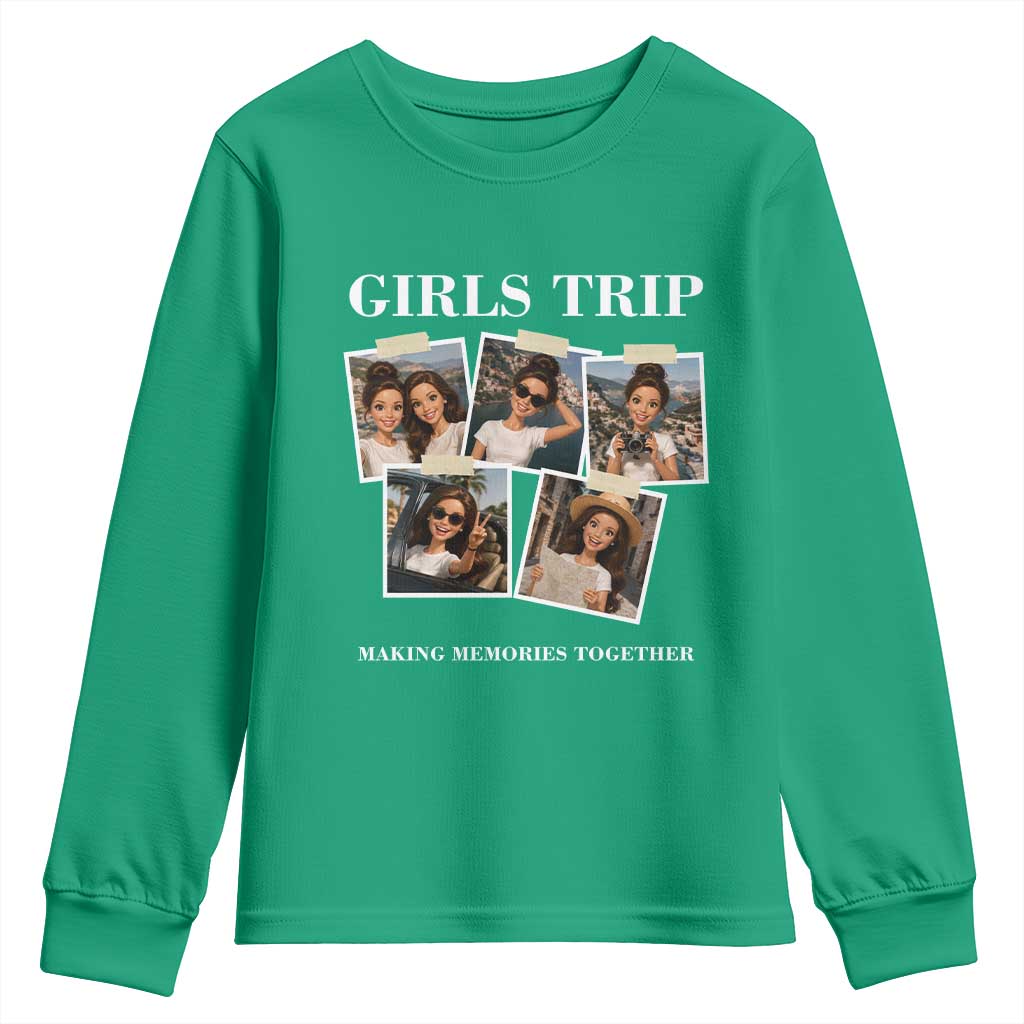 Funny Doll Face Meme Girls Trip Youth Sweatshirt Travel Squad Bestie Gift