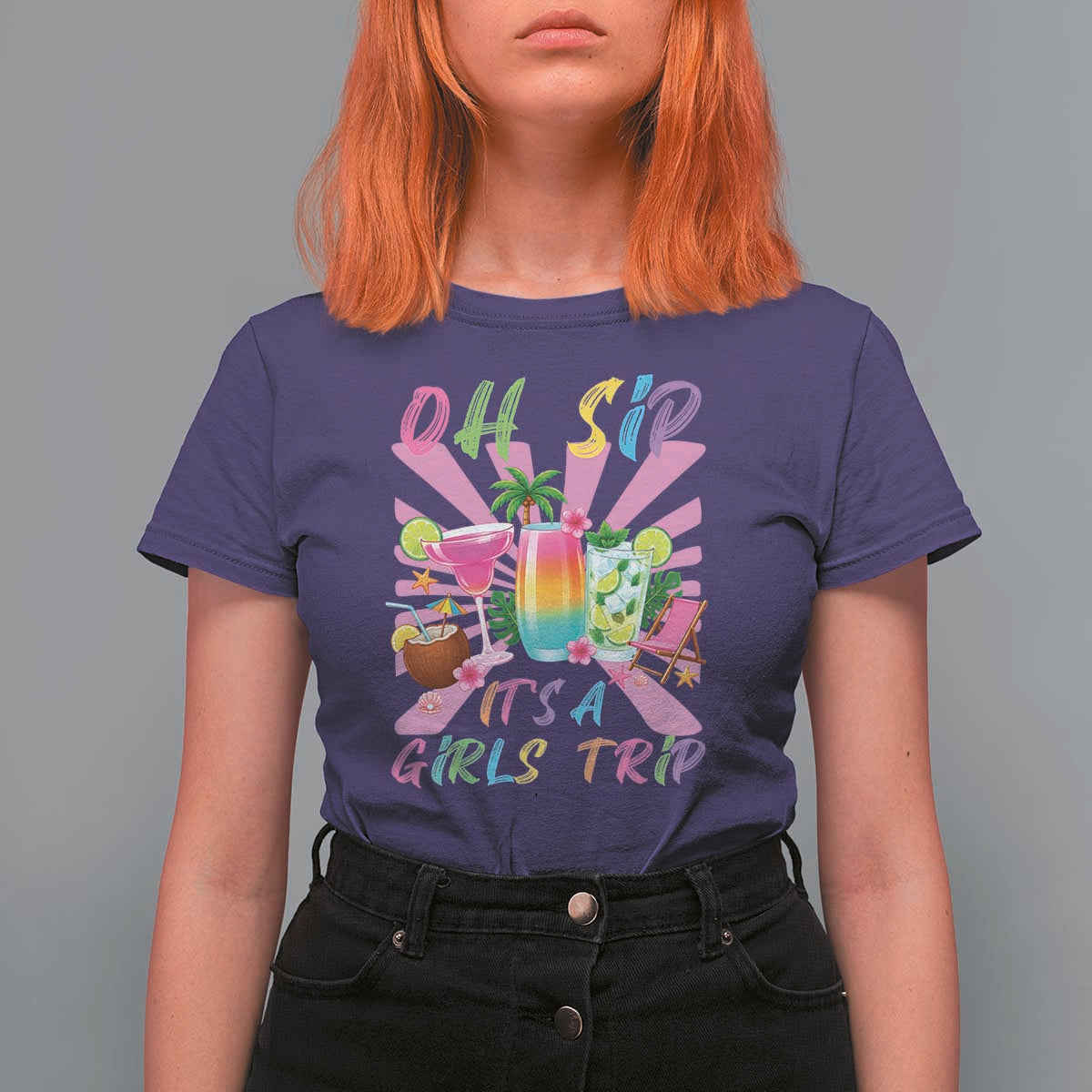 Oh Sip It Is A Girls Trip T Shirt For Women Funny Besties Vacation