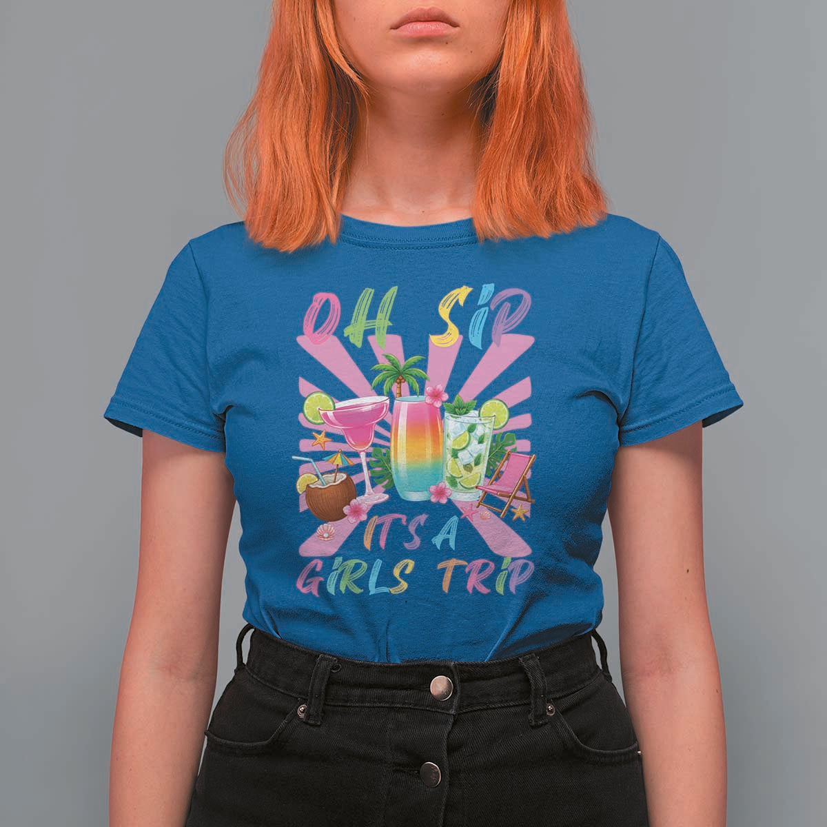 Oh Sip It Is A Girls Trip T Shirt For Women Funny Besties Vacation