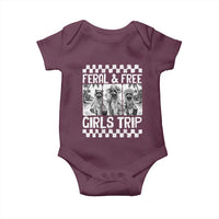 Funny Raccoon Girls Trip Travel Baby Onesie Feral And Free
