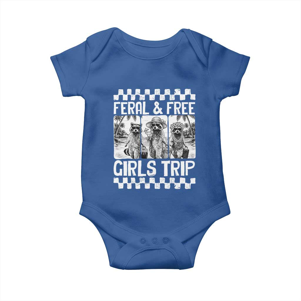 Funny Raccoon Girls Trip Travel Baby Onesie Feral And Free