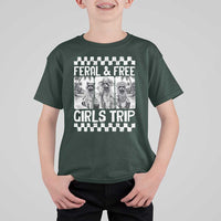 Funny Raccoon Girls Trip Travel T Shirt For Kid Feral And Free