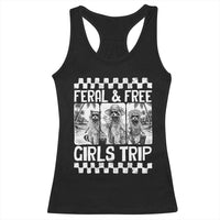 Funny Raccoon Girls Trip Travel Racerback Tank Top Feral And Free