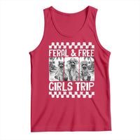Funny Raccoon Girls Trip Travel Tank Top Feral And Free