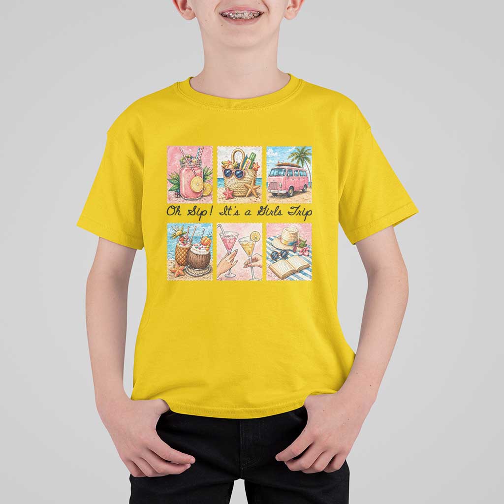 Oh Sip It Is A Girls Trip T Shirt For Kid Beach Trip Best Friends Gift