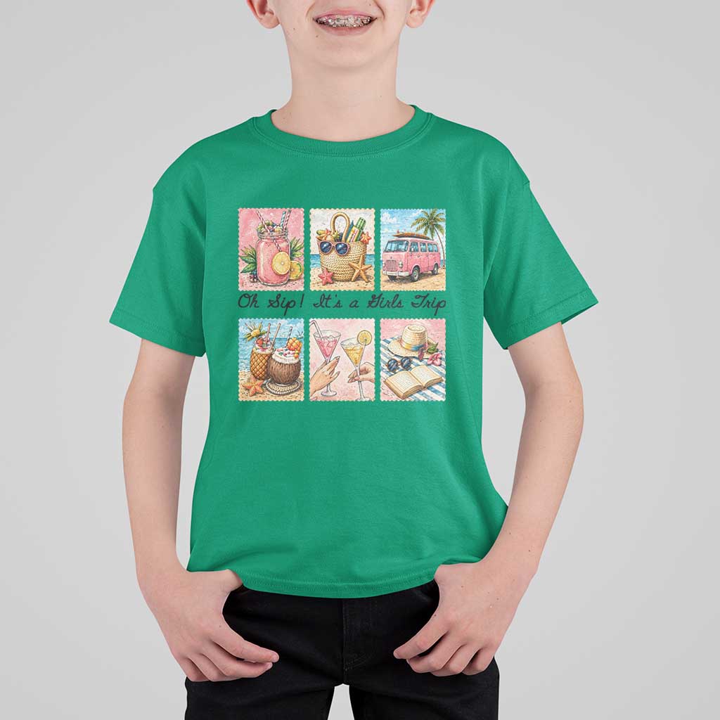 Oh Sip It Is A Girls Trip T Shirt For Kid Beach Trip Best Friends Gift