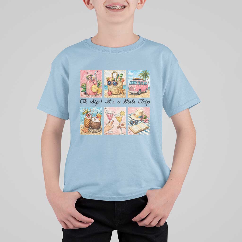 Oh Sip It Is A Girls Trip T Shirt For Kid Beach Trip Best Friends Gift