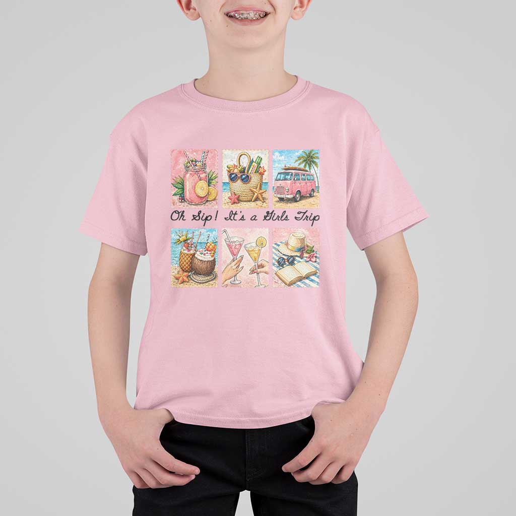 Oh Sip It Is A Girls Trip T Shirt For Kid Beach Trip Best Friends Gift