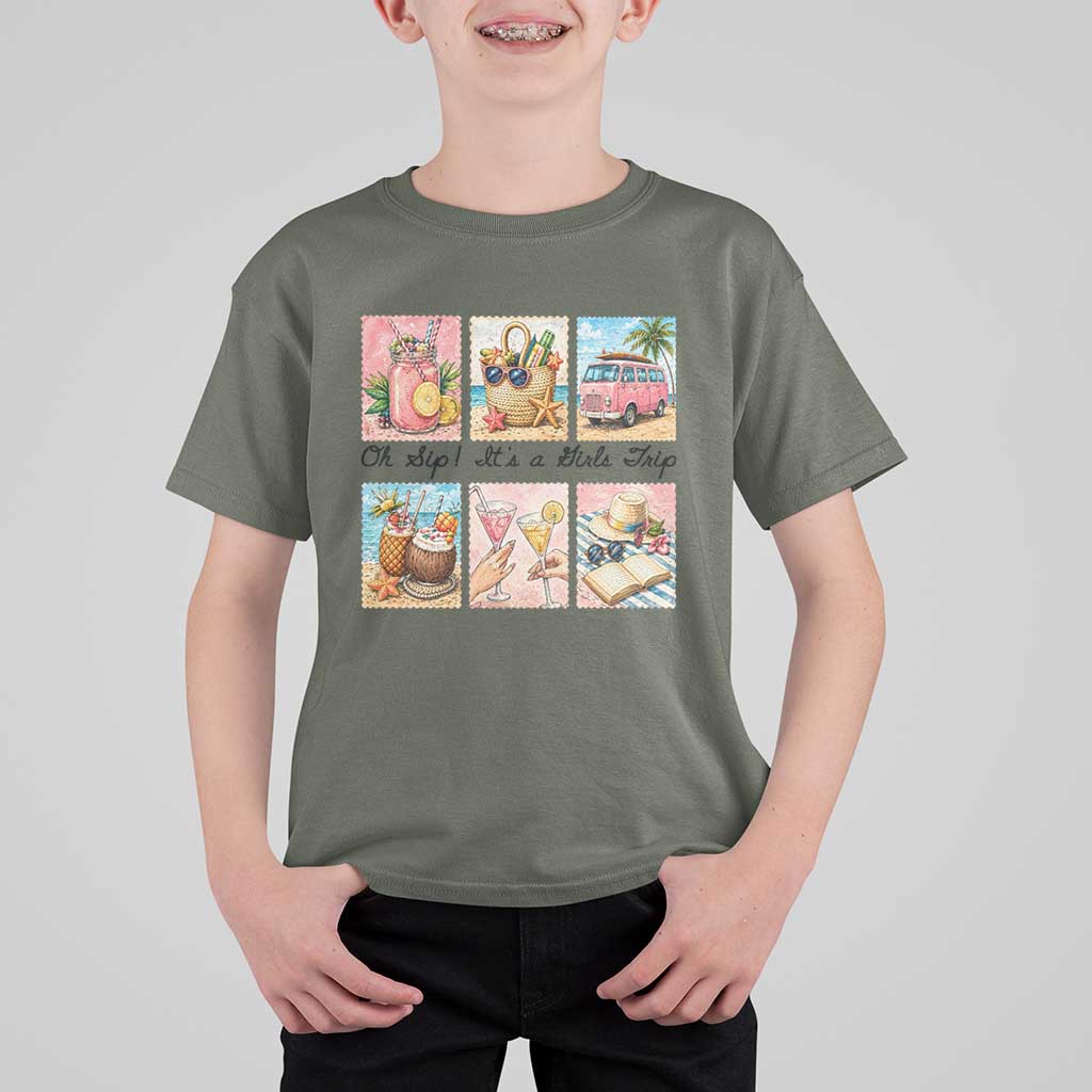 Oh Sip It Is A Girls Trip T Shirt For Kid Beach Trip Best Friends Gift