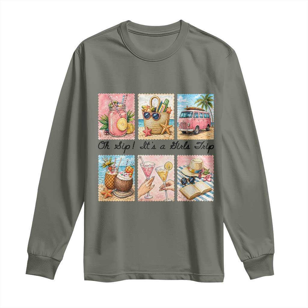 Oh Sip It Is A Girls Trip Long Sleeve Shirt Beach Trip Best Friends Gift
