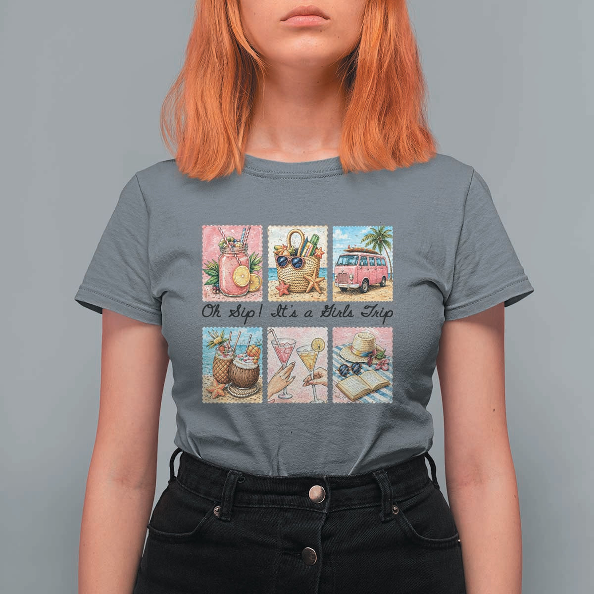 Oh Sip It Is A Girls Trip T Shirt For Women Beach Trip Best Friends Gift