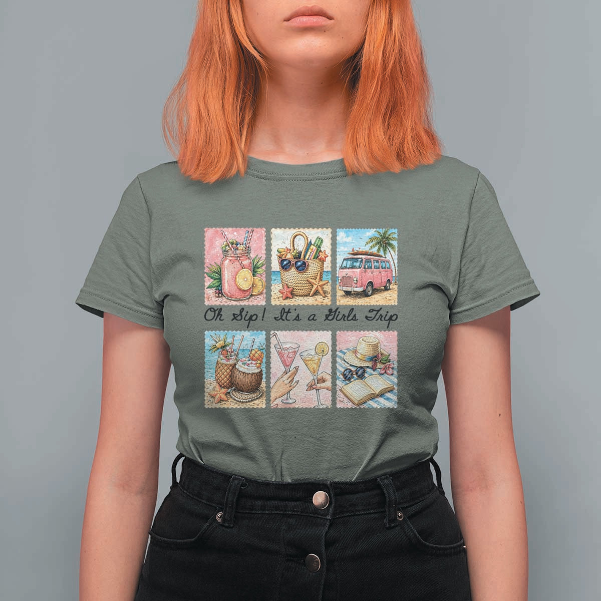 Oh Sip It Is A Girls Trip T Shirt For Women Beach Trip Best Friends Gift