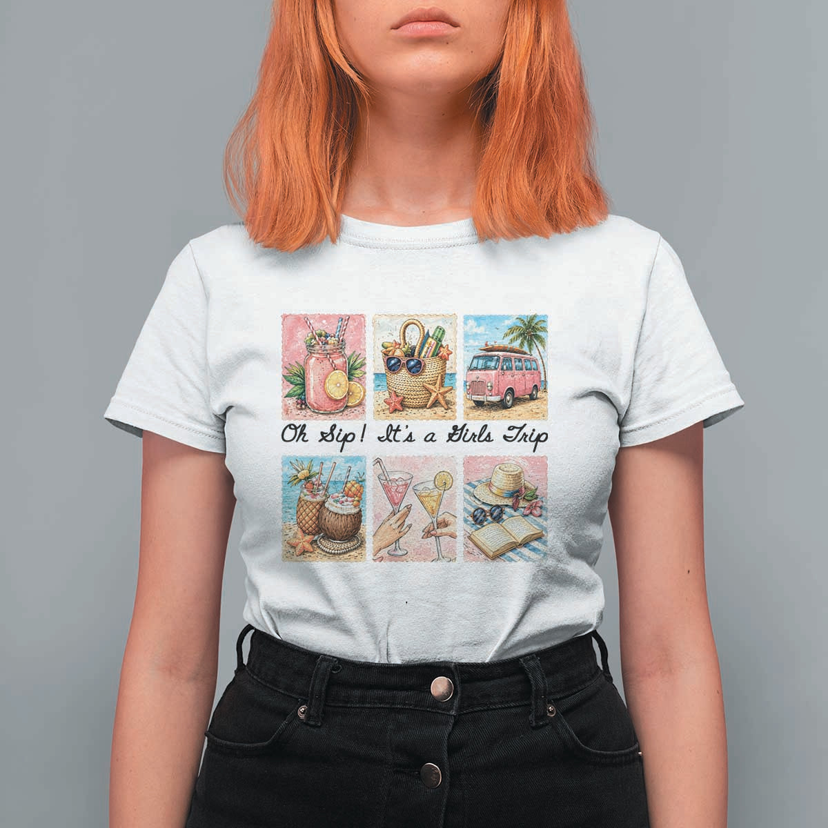 Oh Sip It Is A Girls Trip T Shirt For Women Beach Trip Best Friends Gift