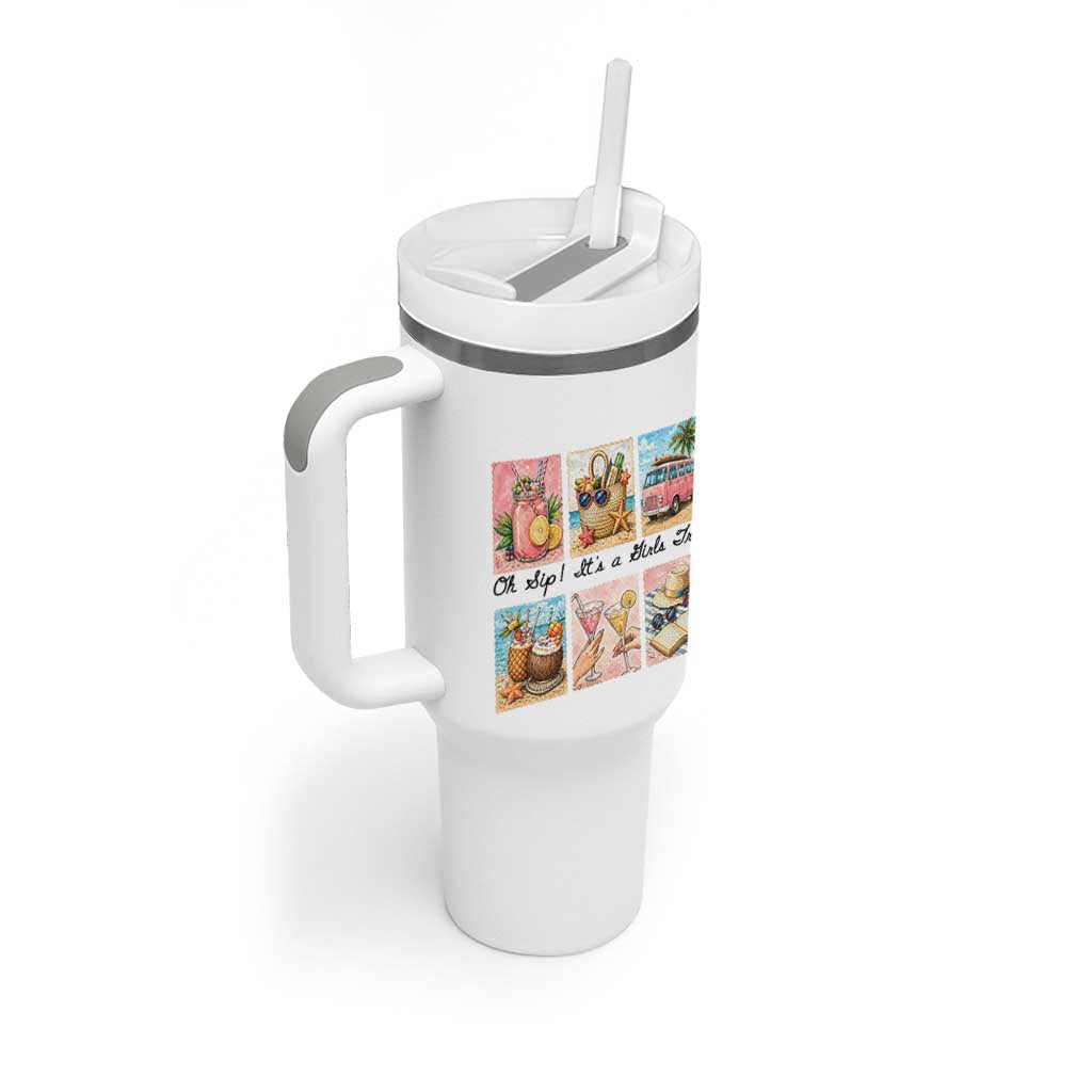Oh Sip It Is A Girls Trip Tumbler With Handle Beach Trip Best Friends Gift