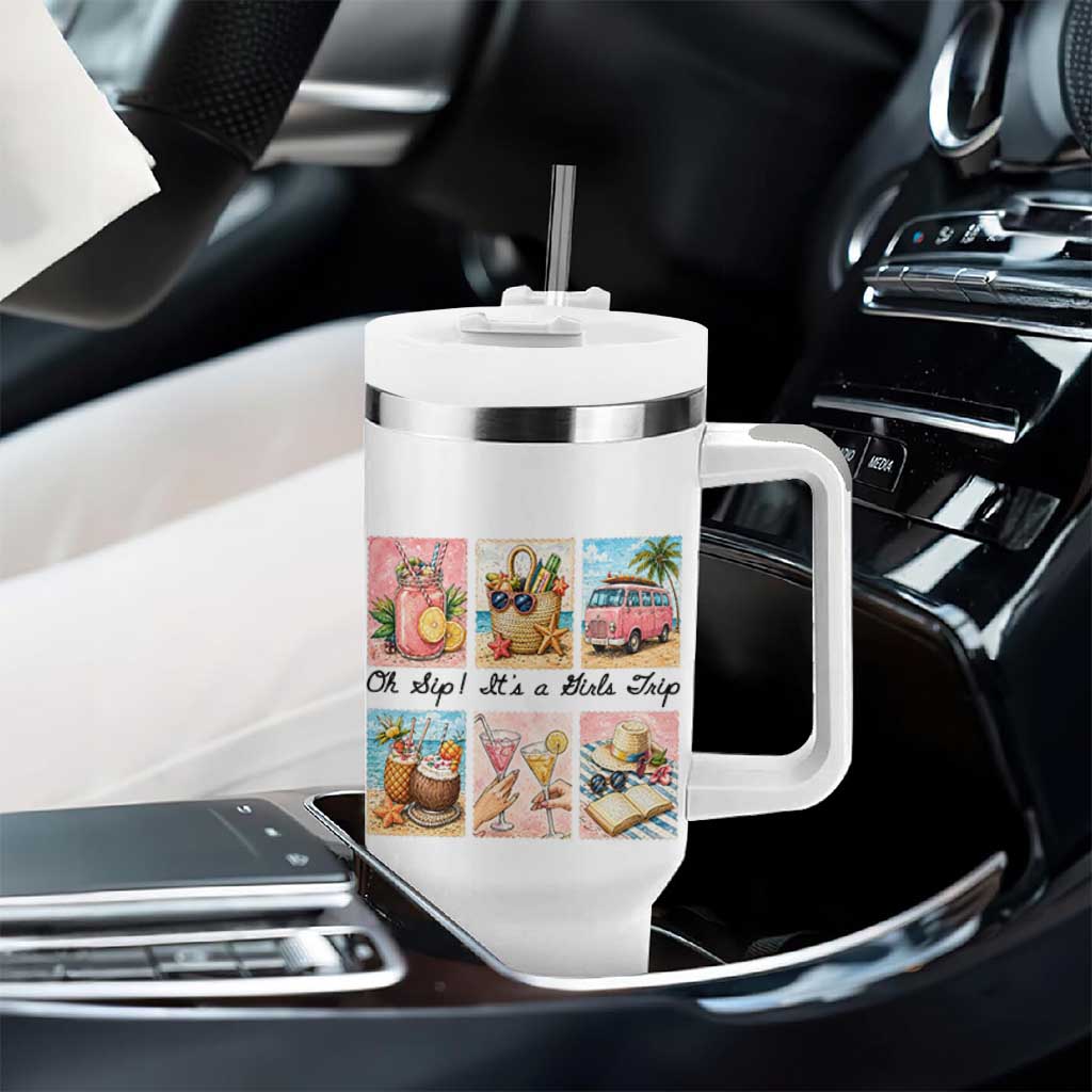 Oh Sip It Is A Girls Trip Tumbler With Handle Beach Trip Best Friends Gift