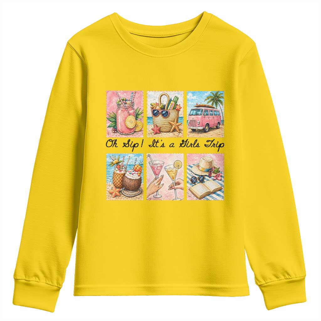 Oh Sip It Is A Girls Trip Youth Sweatshirt Beach Trip Best Friends Gift