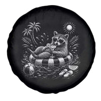 Funny Beach Vacation Trash Panda Spare Tire Cover Summer Raccoon Graphic