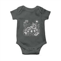 Funny Beach Vacation Trash Panda Baby Onesie Summer Raccoon Graphic
