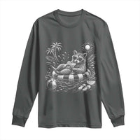 Funny Beach Vacation Trash Panda Long Sleeve Shirt Summer Raccoon Graphic