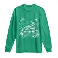 Funny Beach Vacation Trash Panda Long Sleeve Shirt Summer Raccoon Graphic