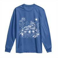 Funny Beach Vacation Trash Panda Long Sleeve Shirt Summer Raccoon Graphic