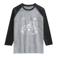 Funny Beach Vacation Trash Panda Raglan Shirt Summer Raccoon Graphic