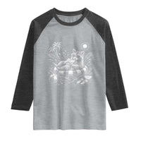 Funny Beach Vacation Trash Panda Raglan Shirt Summer Raccoon Graphic